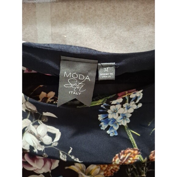 MODA SETA Italy Silk Blend Floral Dress Size M - Picture 2 of 10